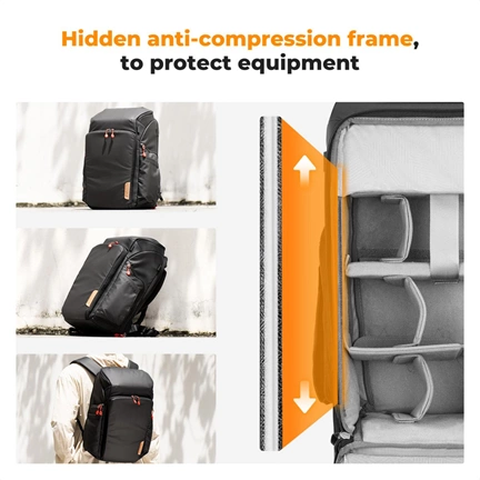 K&F Concept Alpha Air fotós hátizsák 25L, fekete piros
