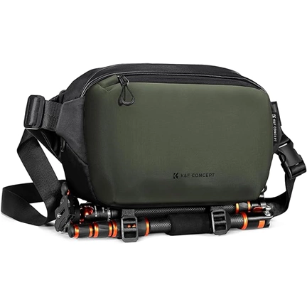 K&F Concept Alpha Sling 10L, fotós oldaltáska, sötétzöld