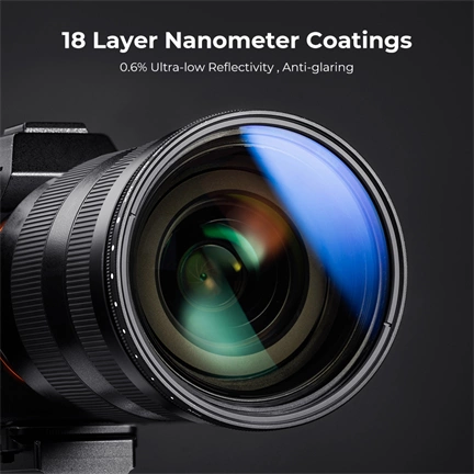 K&F Concept C Series Ultra-thin, VARIO ND 2-2000 változtatható szürkeszűrő, 62mm