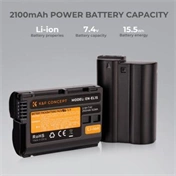 K&F Concept EN-EL15 akkumulátor, 2100mAh