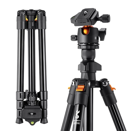 K&F Concept K224A1+BH-28L állvány, fekete-narancssárga, telefontartóval