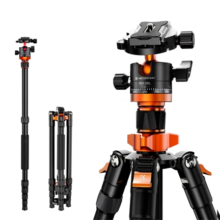 K&F Concept K255A4+BH-28L állvány + monopod, fekete-narancssárga V2