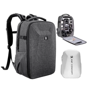 K&F Concept hardshell professzionális kamera hátizsák, 22L, 15.6 laptop zseb, szürke