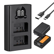 K&F Concept hordozható dupla USB-C akkumulátor MH-32 töltő + 2db EN-EL25 akkumulátor 1600mAh