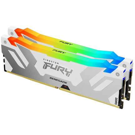 KINGSTON FURY Renegade RGB Memória DDR5 64GB 6400MT/s CL32 DIMM (Kit of 2) White XMP