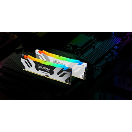 KINGSTON FURY Renegade RGB Memória DDR5 64GB 6400MT/s CL32 DIMM (Kit of 2) White XMP