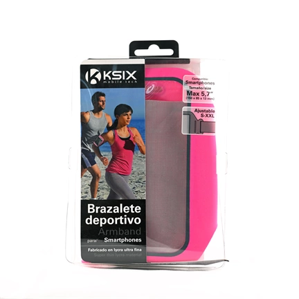 KSIX Telefontartó karpánt 5,7-ig - pink