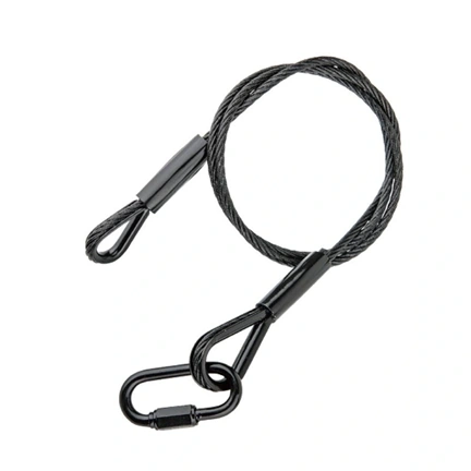 KUPO 100 cm-es biztonsági kábel – 4,8 mm átmérőjű (fekete)