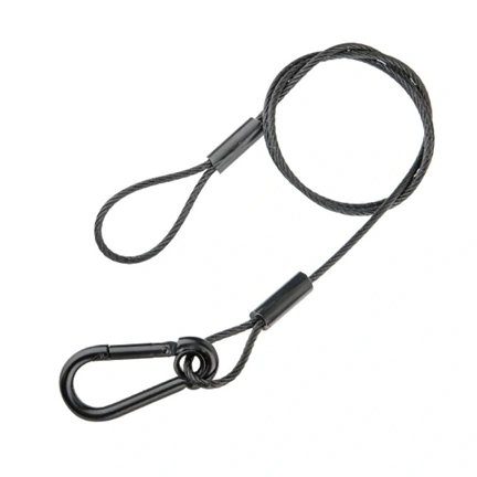 KUPO 75 cm-es biztonsági kábel – 3,2 mm átmérőjű (fekete)