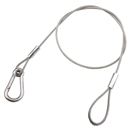 KUPO 75 cm-es biztonsági kábel – 3,2 mm átmérőjű (rozsdamentes acél)