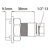 KUPO szerelőprofil adapter 1/2"-os csavarral