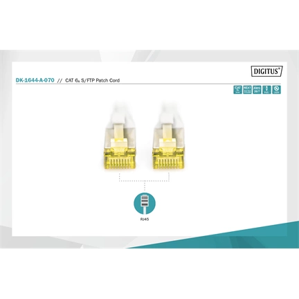 Kábel DIGITUS Professional CAT6A S/FTP patch 7m szürke