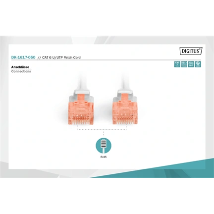 Kábel Digitus UTP CAT6 patch 5m szürke