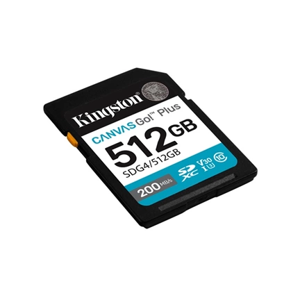 Kingston Canvas Go! Plus (Gen4) memóriakártya SDXC UHS-I U3 V30 200MB/s 512GB Kingston Canvas Go! Plus (Gen4) memóriakártya SDXC UHS-I U3 V30 200MB/s 512GB