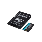 Kingston Canvas Go! Plus (Gen4) memóriakártya microSDXC U3 V30 A2 200MB/s 128GB + adapter