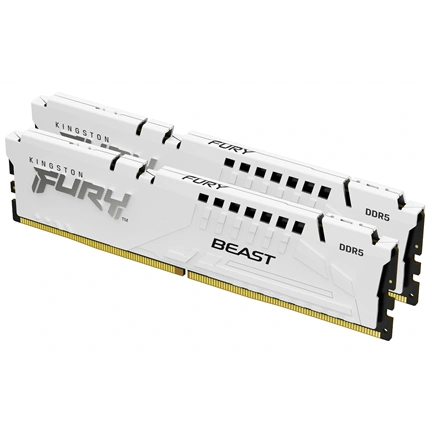 Kingston Fury Beast DDR5 memória 6400MHz CL32 64GB Kit2 AMD Expo fehér