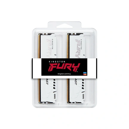 Kingston Fury Beast DDR5 memória 6400MHz CL32 64GB Kit2 AMD Expo fehér