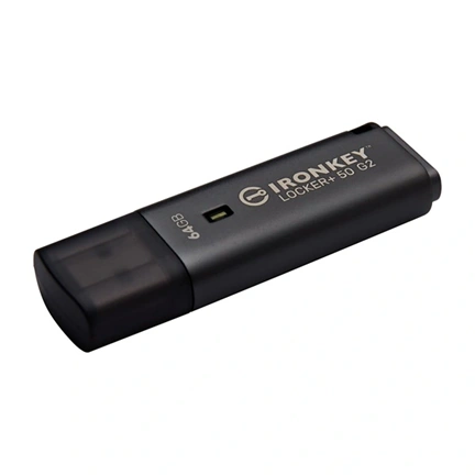 Kingston IronKey Locker+ 50 G2 pendrive - FIPS 197, AES 256 bit, USB 3.2 Gen 1 Type-A, 145/115MB/s, 64GB