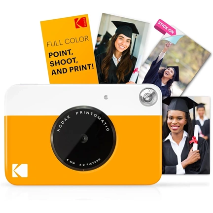Kodak Printomatic instant fényképezőgép, Zink 2x3" papírméret, sárga