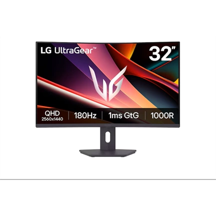 LG 32G600A-B UltraGear G6 gaming monitor 32", QHD, VA, ívelt 1000R, 180Hz, 1ms GtG, FreeSync, G-Sync