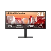 LG 34BA75QE-B monitor - 34" UltraWide QHD IPS HDR10, USB-C, hangszórók, állítható magasságú állvány