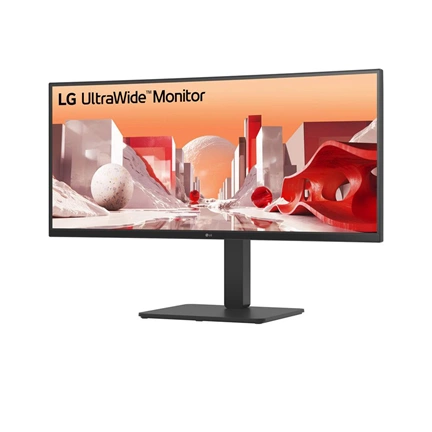 LG 34BA75QE-B monitor - 34" UltraWide QHD IPS HDR10, USB-C, hangszórók, állítható magasságú állvány