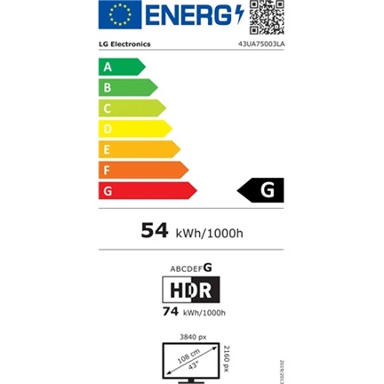 LG 43UA75003LA televízió - 43" UHD AI UA75 4K Smart TV 2025