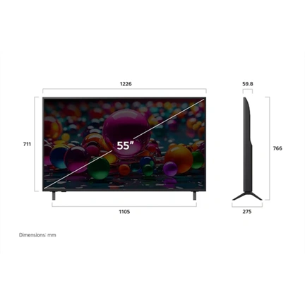 LG 55UA75003LA televízió - 55" UHD AI UA75 4K Smart TV