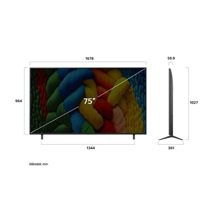 LG 75NANO80A3B televízió - 75" NanoCell AI NANO80 4K Smart TV 2025
