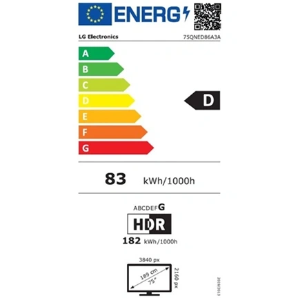 LG 75QNED86A3A televízió - 75" QNED evo AI QNED86 MiniLED 4K Smart TV