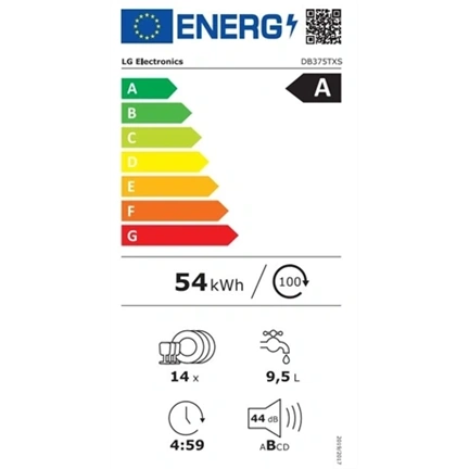 LG DB375TXS beépíthető mosogatógép 14 teríték, gőzös