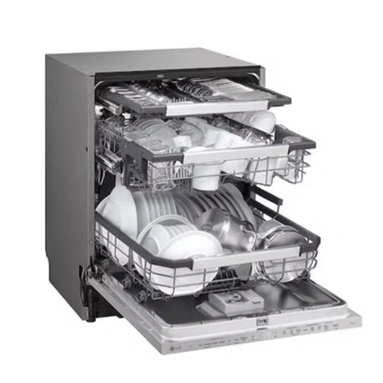 LG DB597TXS QuadWash mosogatógép - beépíthető, gőzös, TrueSteam, automatikus ajtónyitás, 14 teríték, ThinQ WiFi