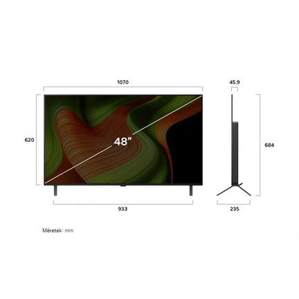 LG OLED48B53LA televízió - 48" OLED AI B5 4K Smart TV