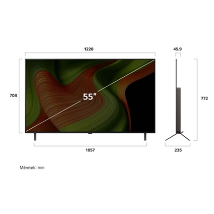LG OLED55B53LA televízió - 55" OLED AI B5 4K Smart TV 2025
