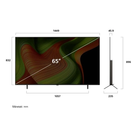 LG OLED65B53LA televízió - 65" OLED AI B5 4K Smart TV 2025