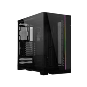 Lian Li O11 Dynamic Evo XL számítógépház - E-ATX, edzett üveg, függőleges RGB fénysáv elöl, kétkamrás, fekete