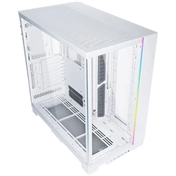 Lian Li O11 Dynamic Evo XL számítógépház - E-ATX, edzett üveg, függőleges RGB fénysáv elöl, kétkamrás, fehér