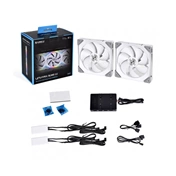 LIAN LI UNI Fan SL140 White 2pk + controller
