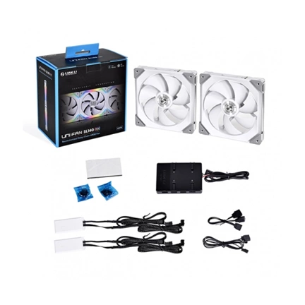 LIAN LI UNI Fan SL140 White 2pk + controller