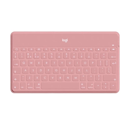 LOGITECH Keys-To-Go - UK Halványpiros billentyűzet fehér iPhone-állvánnyal