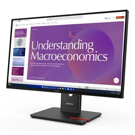 Lenovo ThinkVision T24D-40 monitor 23,8" FHD IPS 120Hz, USB-C, állítható magasságú, elfordítható, pivot állvány
