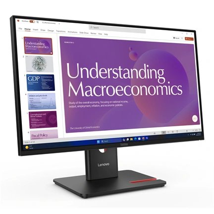 Lenovo ThinkVision T24D-40 monitor 23,8" FHD IPS 120Hz, USB-C, állítható magasságú, elfordítható, pivot állvány