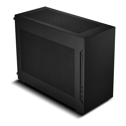 Lian Li A4-H2O számítógépház PCIe 5.0 riser kábellel - mini-ITX, SFX kompatibilitás, fekete