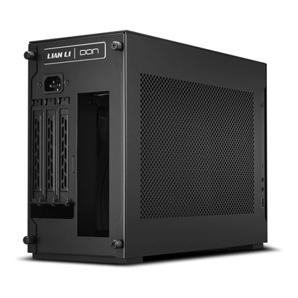 Lian Li A4-H2O számítógépház PCIe 5.0 riser kábellel - mini-ITX, SFX kompatibilitás, fekete