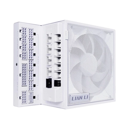Lian Li Edge Gold tápegység - L-alakú, teljesen moduláris, ATX3.1, PCIe5.1, 12V-2x6, 1200W, fehér