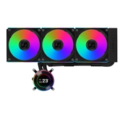 Lian Li Hydroshift II LCD-C 360CL AiO vízhűtőrendszer RGB ventilátorokkal, fekete