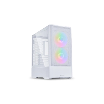 Lian Li Lancool 207 számítógépház - edzett üveg, 2db 14cm-es PWM ARGB ventilátor, fehér