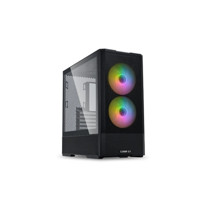 Lian Li Lancool 207 számítógépház - edzett üveg, 2db 14cm-es PWM ARGB ventilátor, fekete
