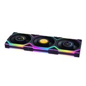 Lian Li UNI FAN SL Wireless LCD 120 Reverse Blade rendszerhűtő - ARGB, PWM, 300-1900rpm, 31dBA, fekete, 3db + kontroller