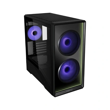 Lian Li Vector V150 INF számítógépház - micro-ATX, Infinity Mirror előlap, edzett üveg, 3db ARGB PWM ventilátor, fekete